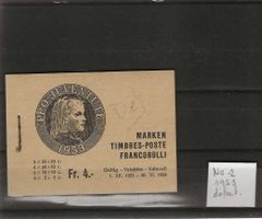 timbre carnet pro juventute no. 2 de 1953 défectueux