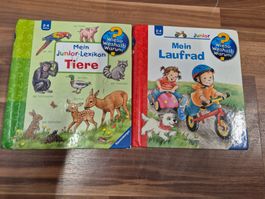 2x Wieso Weshalb Warum Junior Bücher: Tiere, Laufrad B3