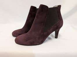 NAVYBOOT Veloursleder Stiefeletten Chelsea Aubergine Gr. 38