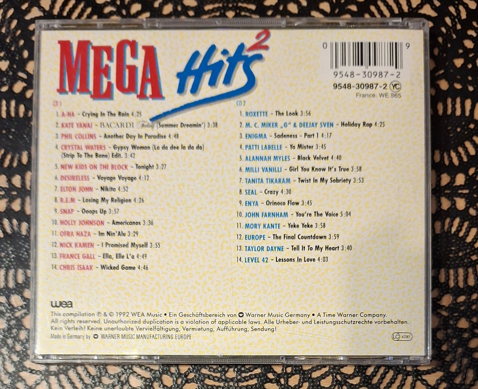 CD: Mega Hits 2, 2CD Pop Hit Compilation Sampler 1992 – Usato da Schönenberg TG venduto da breiti12 1