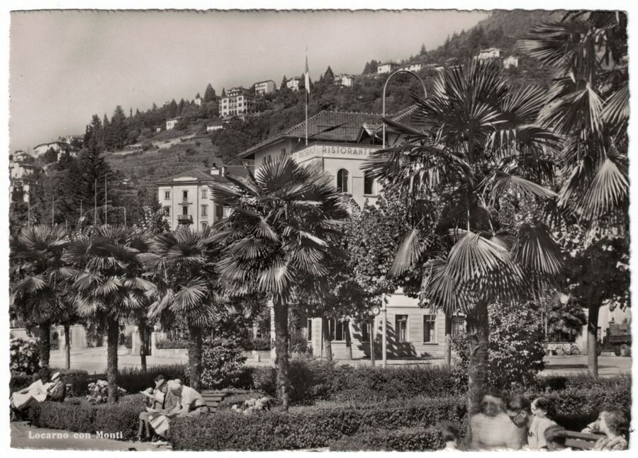 Ansichtskarten: Locarno con Monti, verso 1950 – Gebraucht aus Frauenfeld von POML