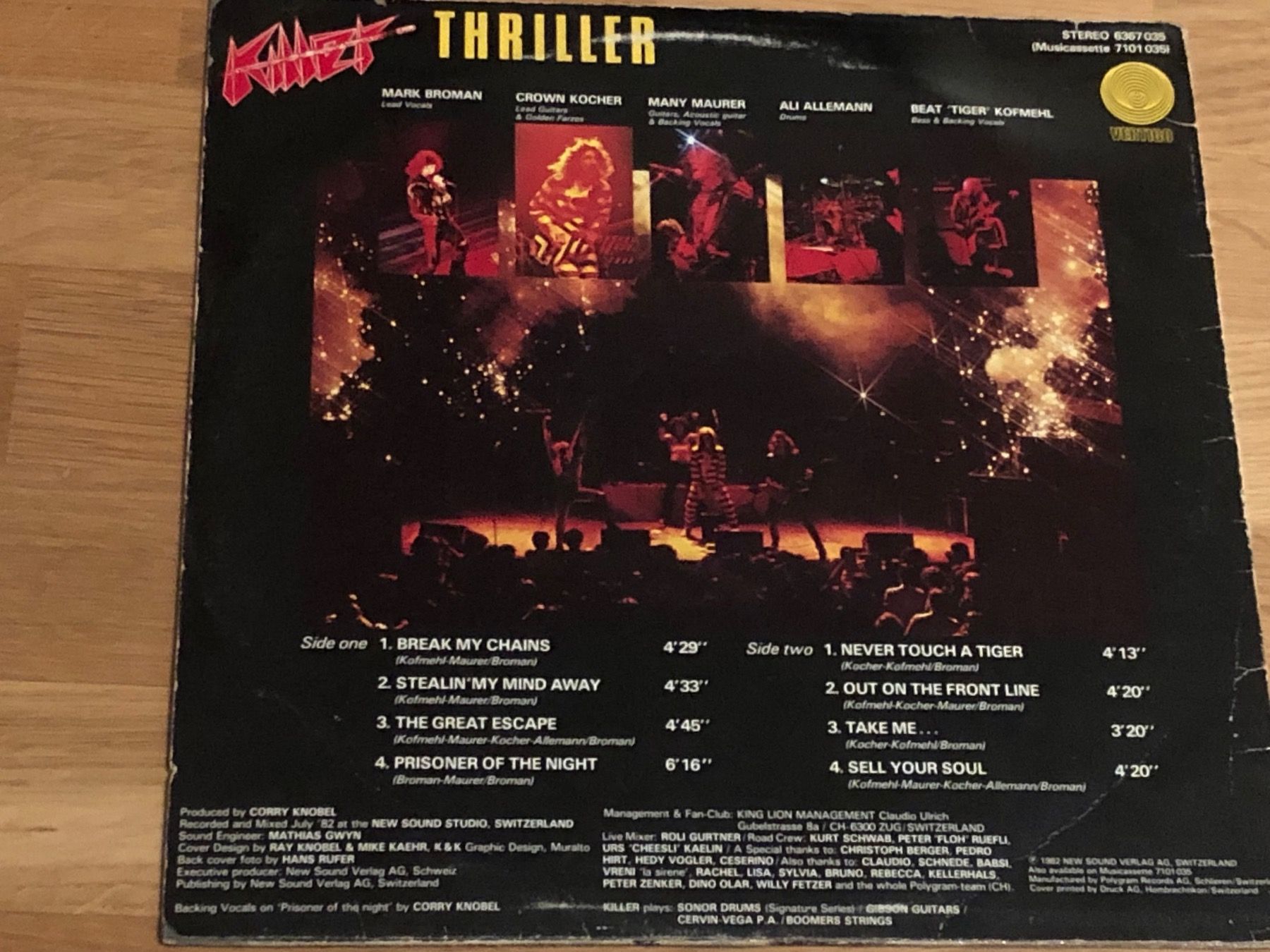 Schallplatten: Killer. 1982. Switzerland. Thriller – Gebraucht aus Faulensee von Mizuno06 1