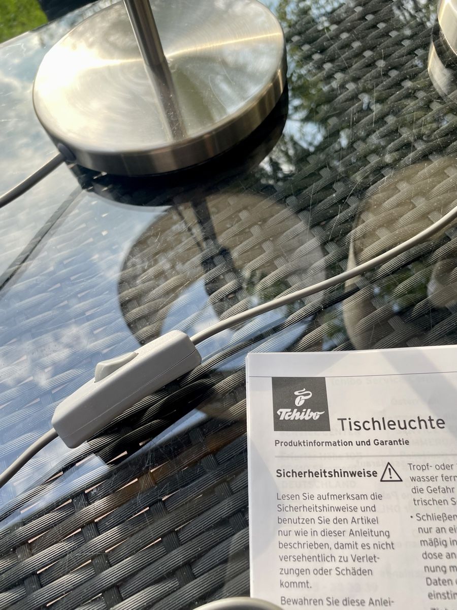 Lampade: 2er Set Tchibo Tischlampen, Stoffschirm, Silberfuss – Usato da Muri b. Bern venduto da Lucy016 2