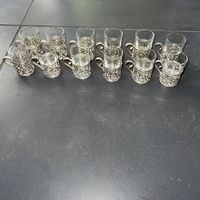 Set 12 Bicchierini in metallo vintage