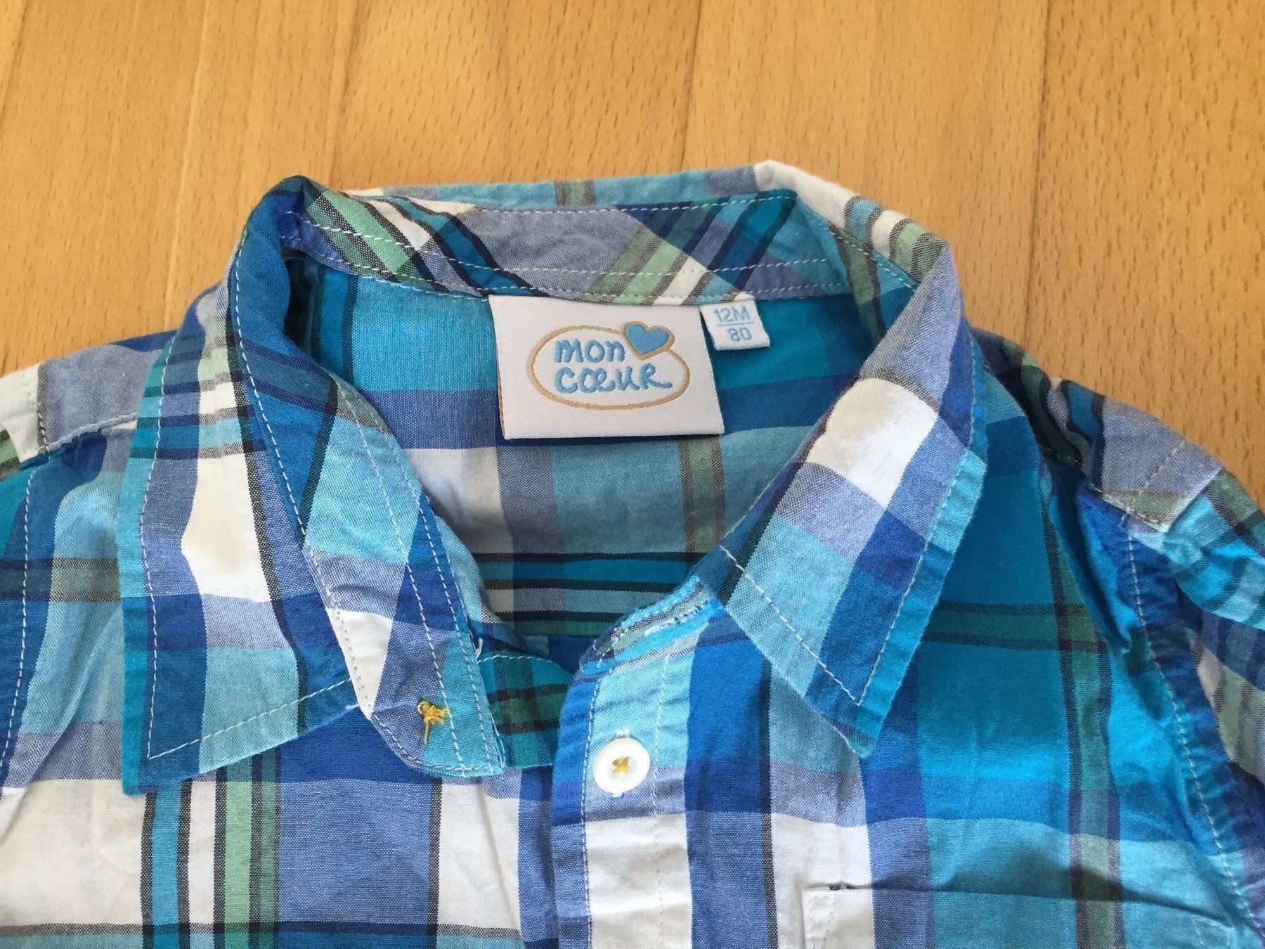 Camicie, T-shirt & Polo: Karo-Hemd langarm "mon coeur" – Usato da Muttenz venduto da Juvenile33 2