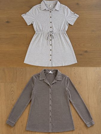 2 Esprit Umstandsshirts (beige, kurzarm + braun, langarm)