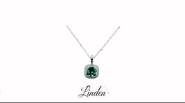 Halskette 750 Weissgold Blauer Edelstein Diamant ca. 40 cm