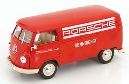 VW Bulli T1 Porsche RENNDIENST rot 1963 1:18 WELLY
