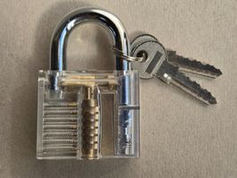 Lockpicking Übungsschloss transparent inkl. 2 Schlüssel