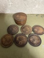Japanische Untersetzer mit Dose, Holz