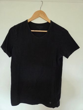 Marc O'Polo V-Neck T-Shirt Dunkelblau Gr. S Stretch