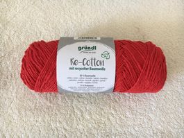 Re-Cotton Gründl Garn 100g~150m NS.4-5 rot 4 stricken häkeln