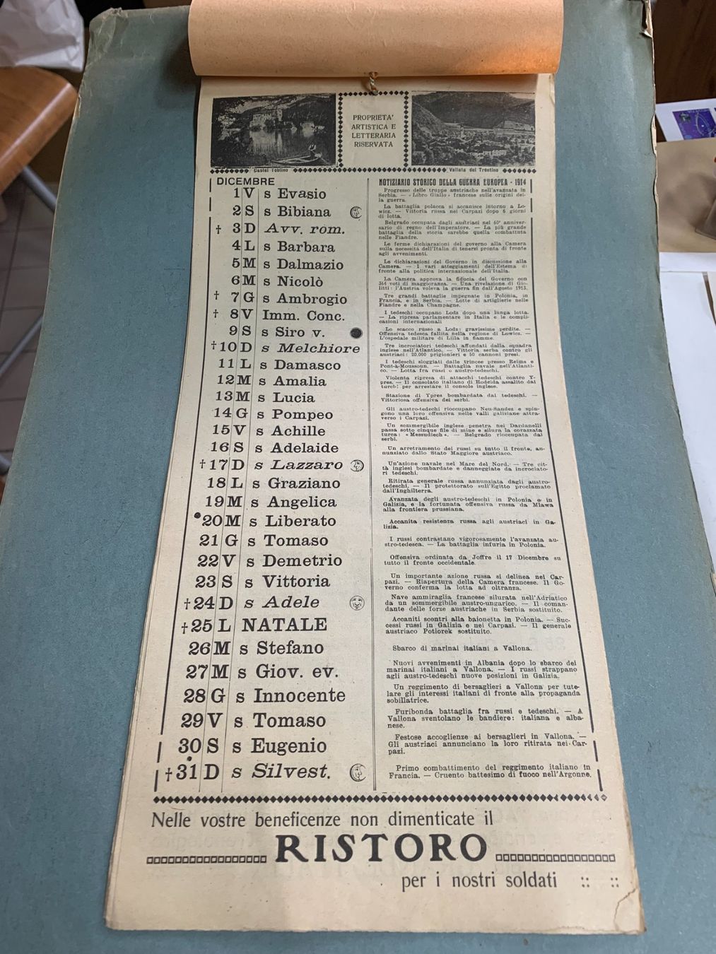 Kalender: Croce Rossa - Calendario 1916 – Gebraucht aus Sorengo von 74in 5