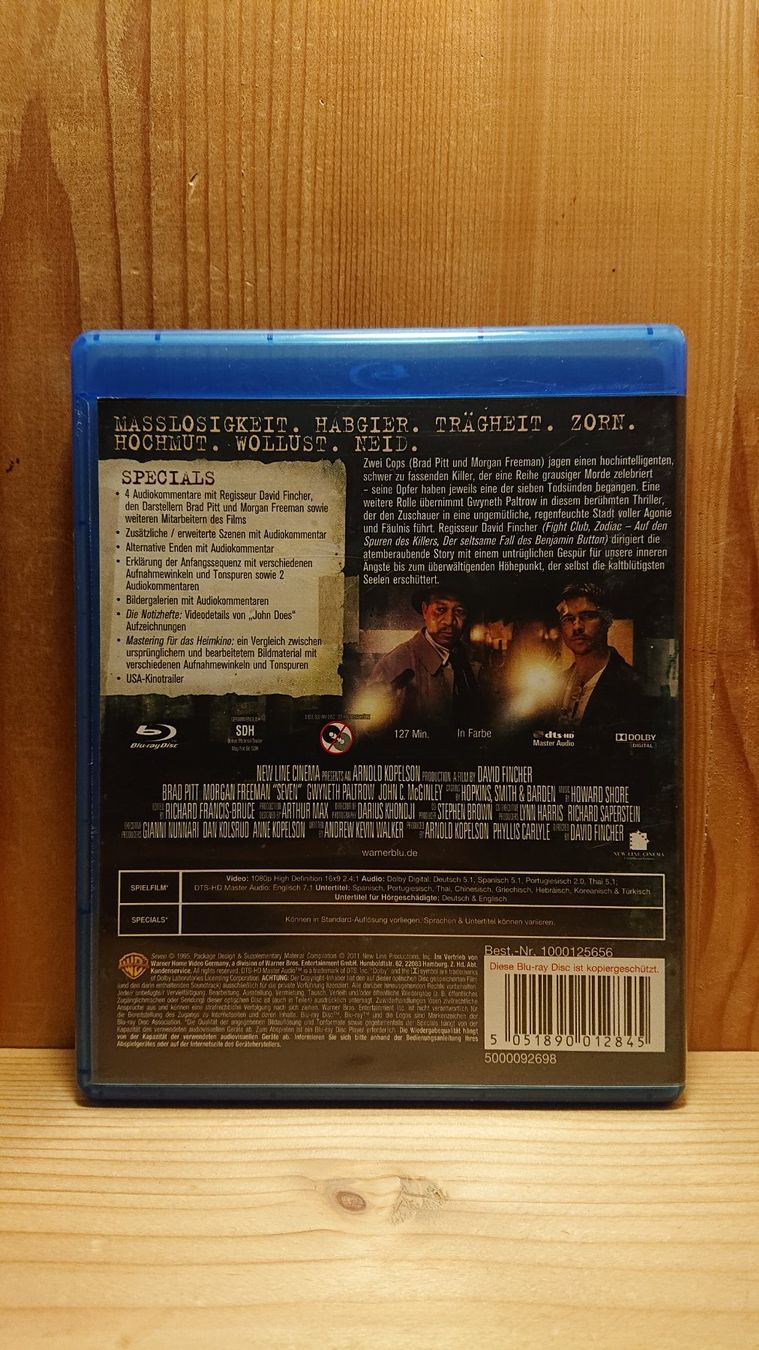 Alle DVDs: SIEBEN Blu-Ray mit Brad Pitt und Morgan Freeman – Gebraucht aus Wilderswil von Exebub 1