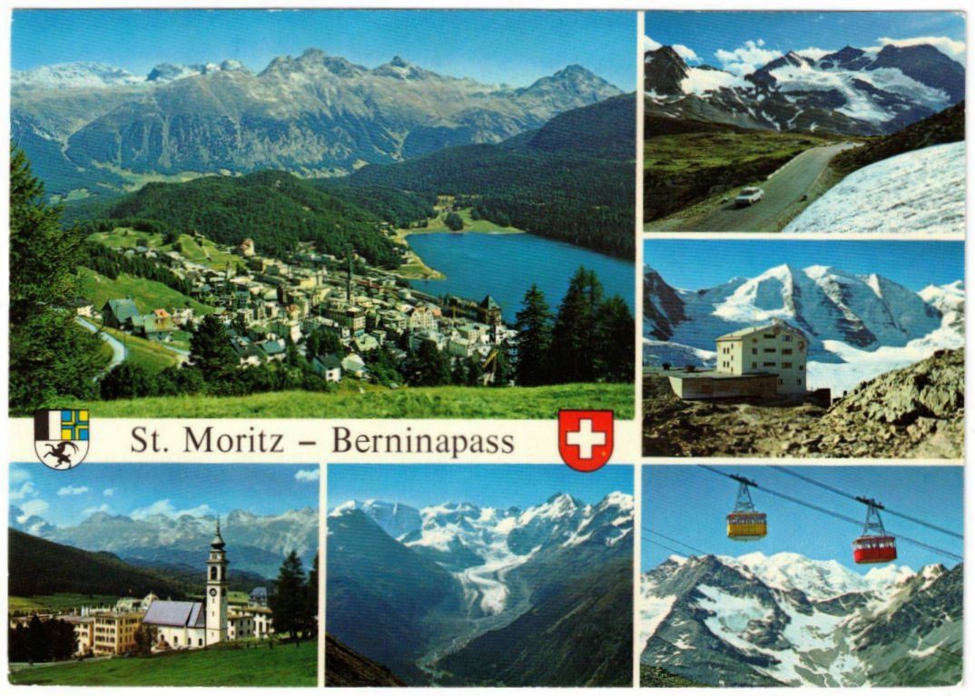 Cartes postales: St. Moritz - 6 Bild AK Berninapass – D'occasion à Binningen par Mountainrider