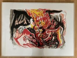 Edouard Pignon Lithographie Hahnenkampf 173/200 signiert
