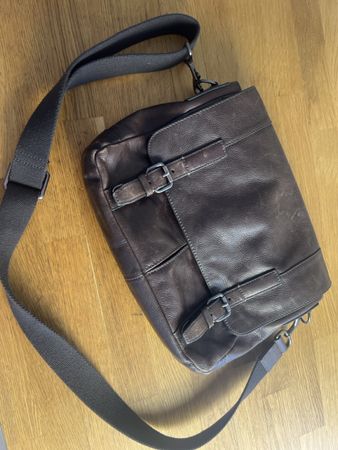 Ledertasche braun Herren Schultertasche Fossil guter Zustand