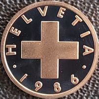 1 Rappen 1986 pp / aus Münzsatz / in einer Münzkapsel