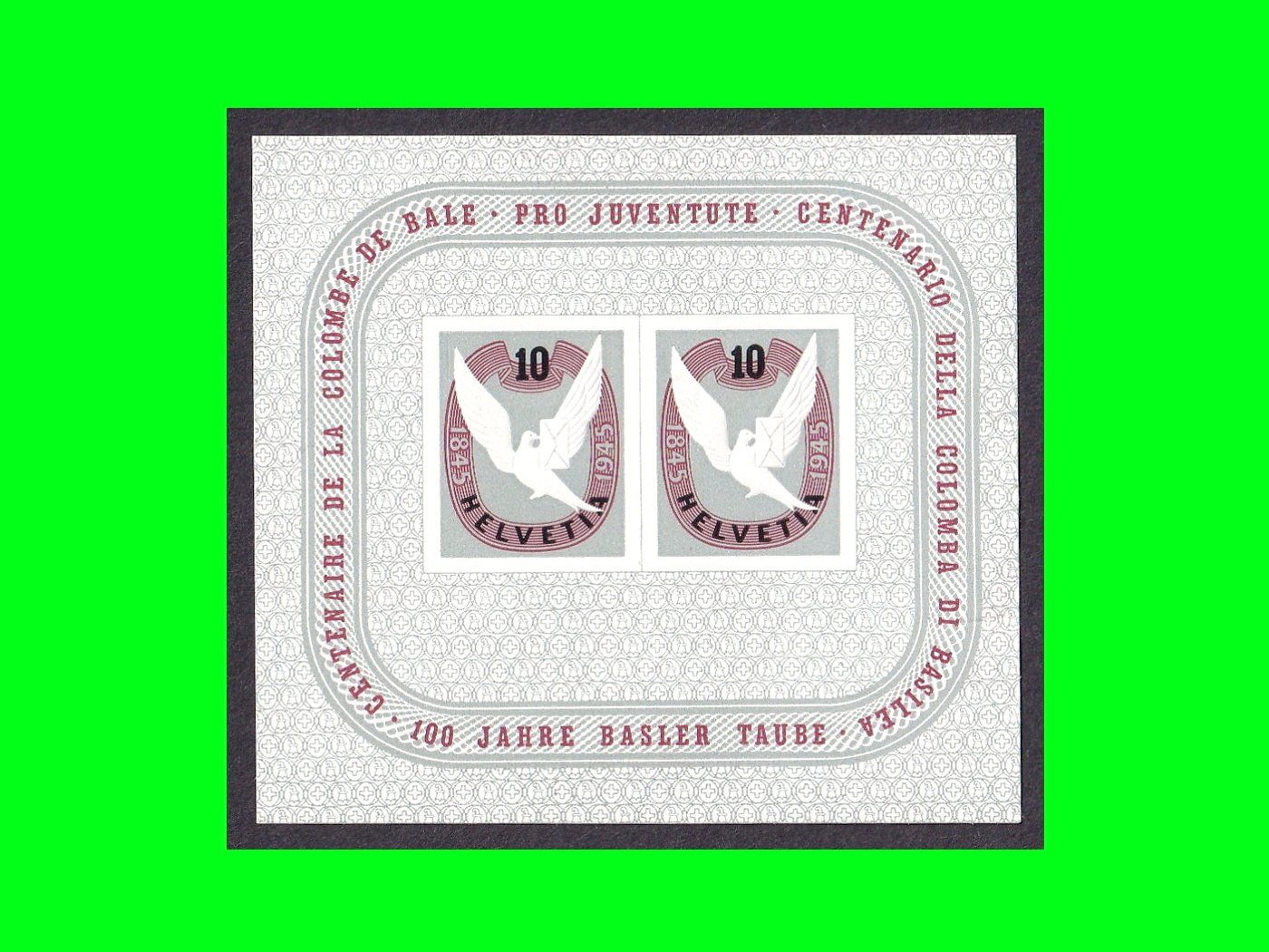 Alle Briefmarken: Block W23 "Basler Taube" (1945) – Neu (gemäss Beschreibung) aus Dübendorf von chiara48