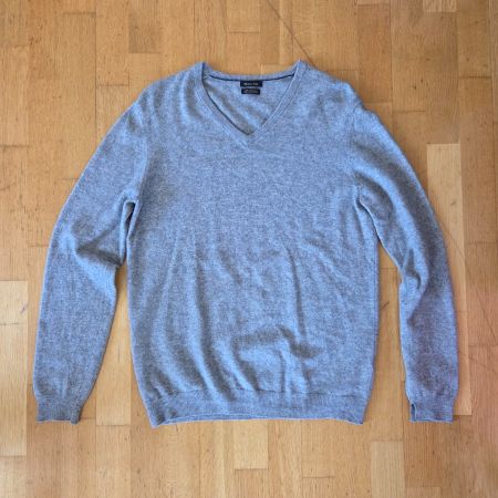 Massimo Dutti Grau 100% Kaschmir Pullover Herren XL