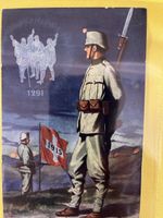 Alte Ansichtskarte 1915 Militär Schweiz Grenzsicherung Souve