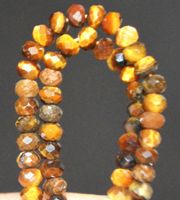 Stein Perlen Strang L-6382 – Tigerauge Rondellen 2x3mm 39cm