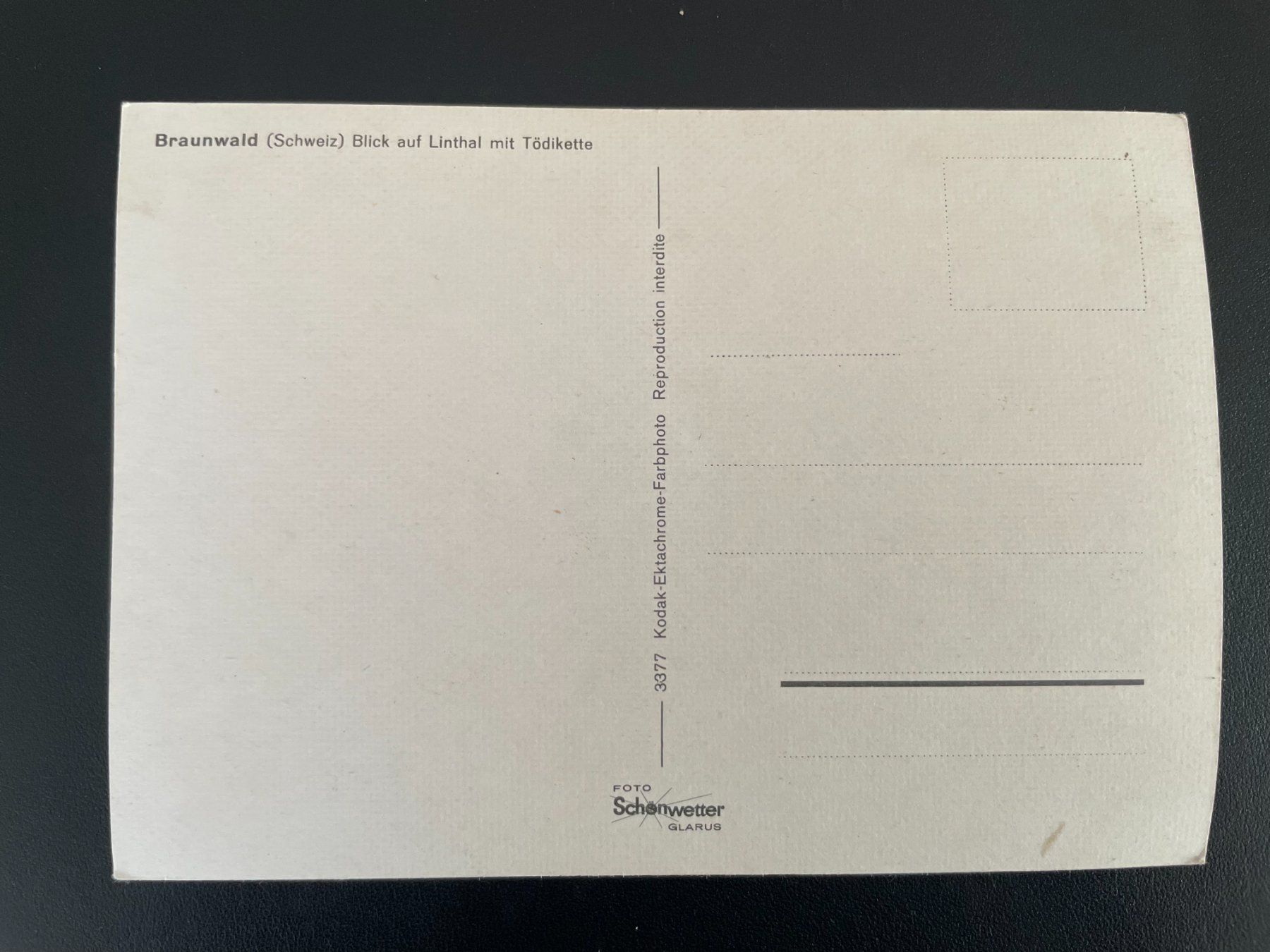 Cartoline postali: AK GL Braunwald, Blick auf Linthal mit Tödikette – Usato da Thal venduto da Danny82 1