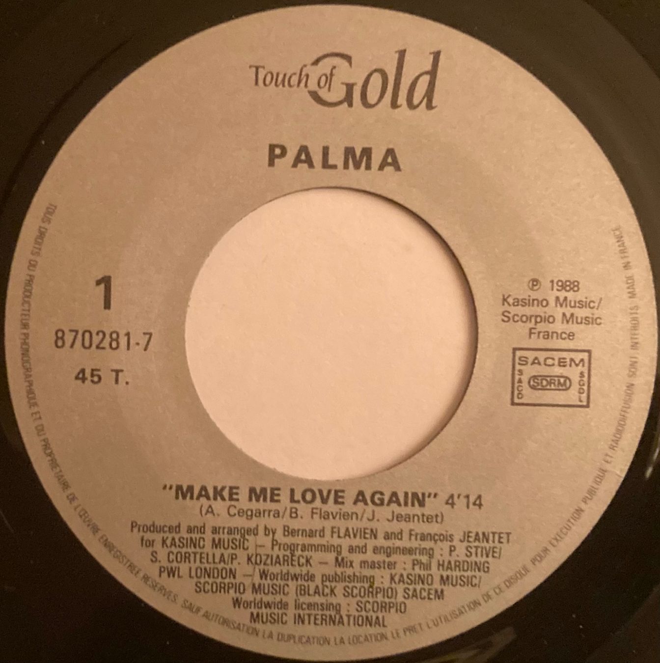 Schallplatten: PALMA - MAKE ME LOVE AGAIN – Gebraucht aus Poliez-Pittet von Newtown-Records 2