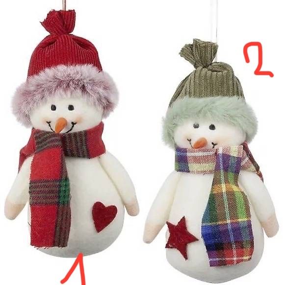 Alle Dekorationen: Baumschmuck Schneemänner  14cm Stoff – Neu und originalverpackt aus Basel von Seifehuesli