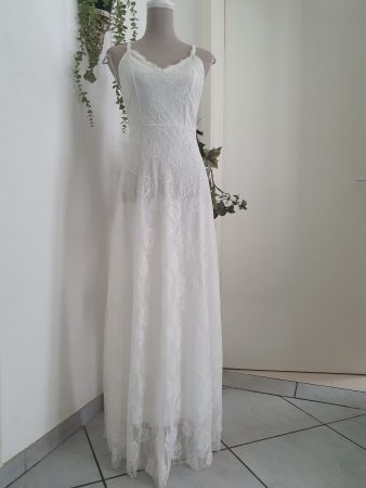 Weisses Maxi Spitzenkleid Gr S *neuwertig*