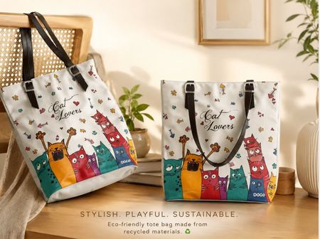 Statement-Tasche „Cat Lover“ – bunt, nachhaltig & praktisch