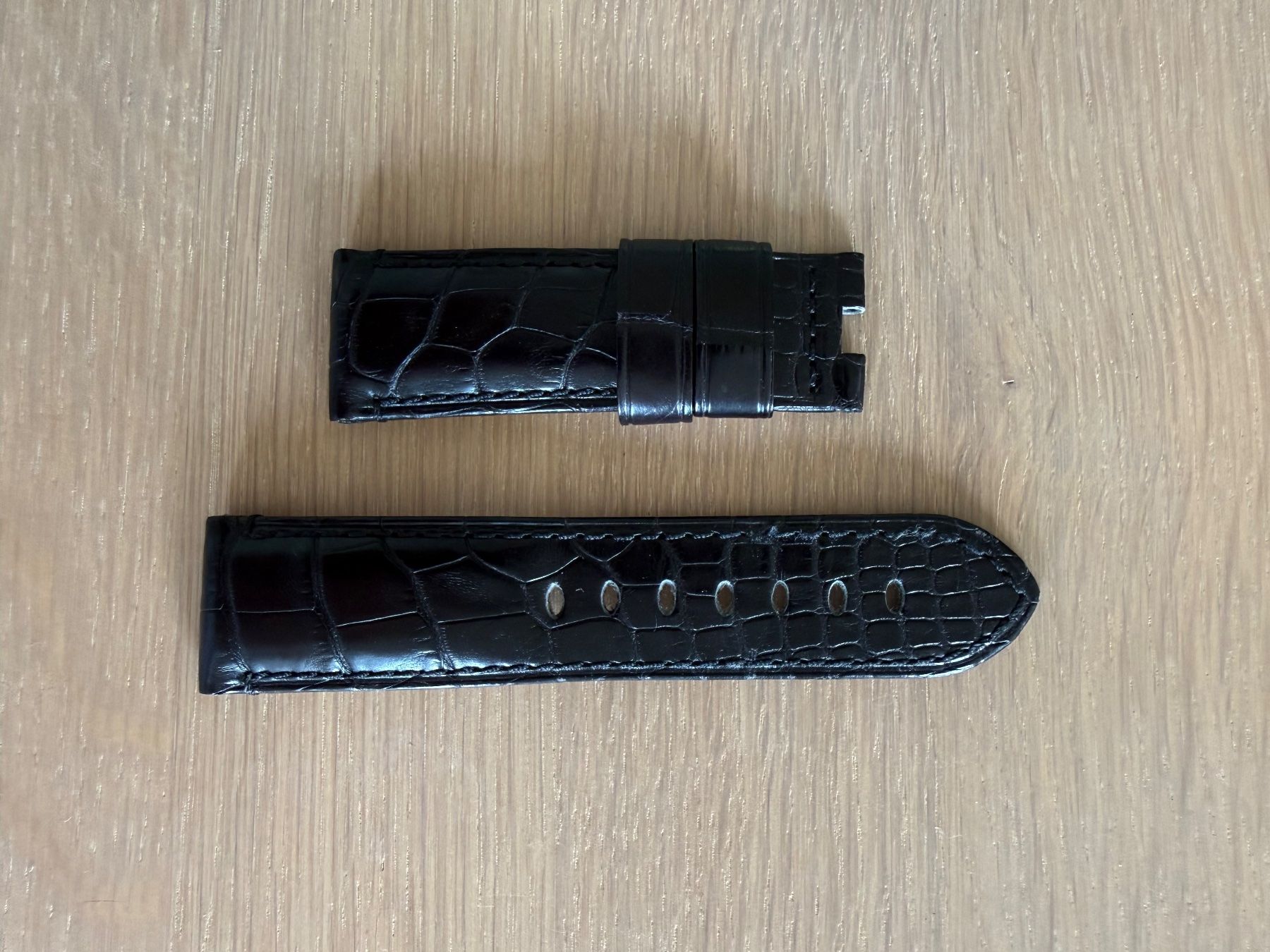 Panerai Bracciali & Braccialetti: Panerai OEM black alligator strap (deployment buckle) – Usato da Rivaz venduto da yoda2005