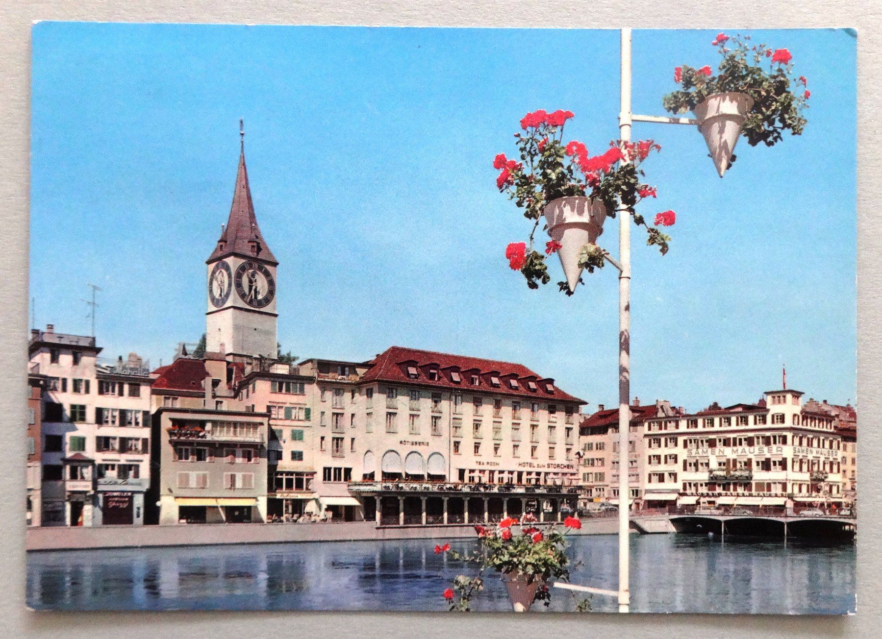 Cartoline postali: Zürich, Wühre und Kirche St. Peter – Usato da Fétigny venduto da Billy2miny