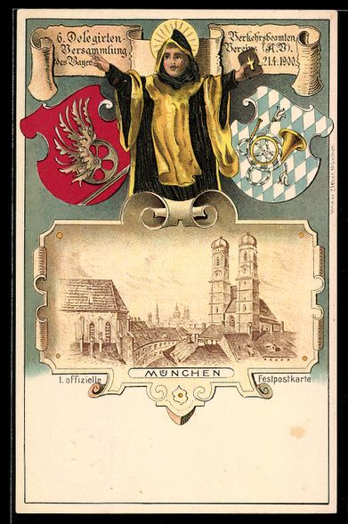 Cancelleria postale: Litho München, 6. Delegirten Versammlun – Usato da Berlin venduto da bartko-reher