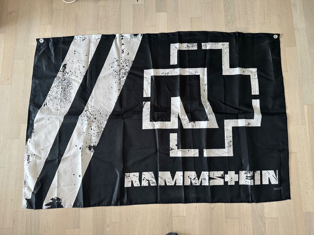 FAHNE ”WEISSE BALKEN” Rammstein Poster Bild Schwarz Metal