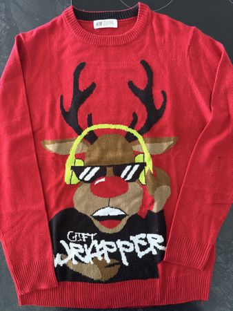 Pull Noël H&M 158/164 cm, Renne "Gift Wrapper" 😎!