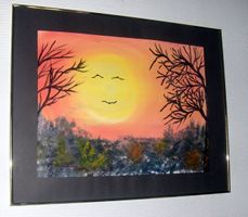 lachende Sonne in Öl 40 x 50 cm