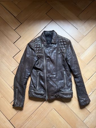 ALLSAINTS - Lederjacke dunkelbraun S
