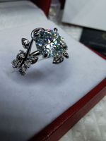 Bague argent avec diamant de moissanite de 2 ct certifié GRA