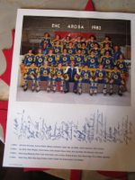 EHC AROSA EISHOCKEY TEAM 1982  DRUCKAUTOGRAMME SELTEN ANTIK