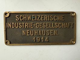 Lok/Wagon Schild Jg. 1914, Industrie Gesellsch. Neuhausen