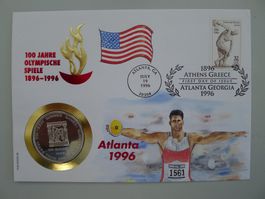 1996 Numisbrief: 100 Jahre Olymp. Spiele mit Gedenkmedaille