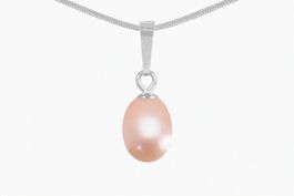 Süsswasser-Zuchtperle apricot Anhänger Silber 925