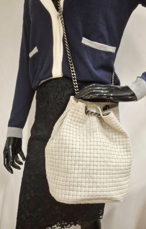 TASCHE LEDER BEIGE BEUTEL BAG MADE IN ITALY LEDERTASCHE TOP
