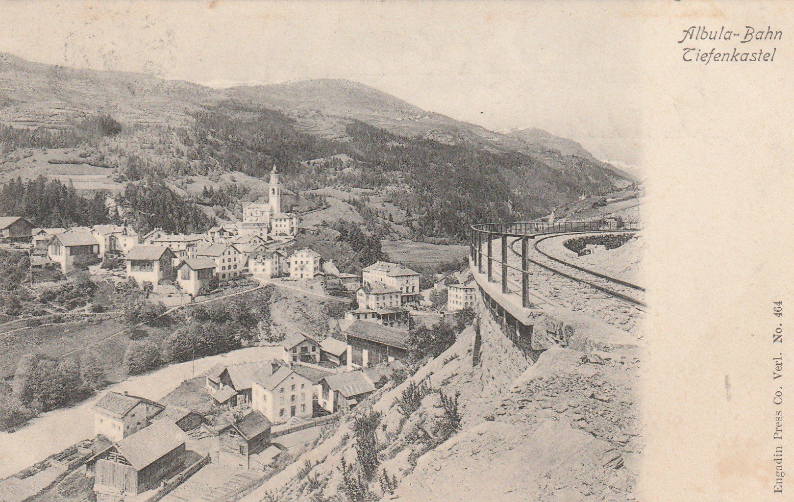Cartoline postali: 3 verschiedene Ansichtskarten von der Albula Bahn1903 – Usato da Rupperswil venduto da Ema10 2