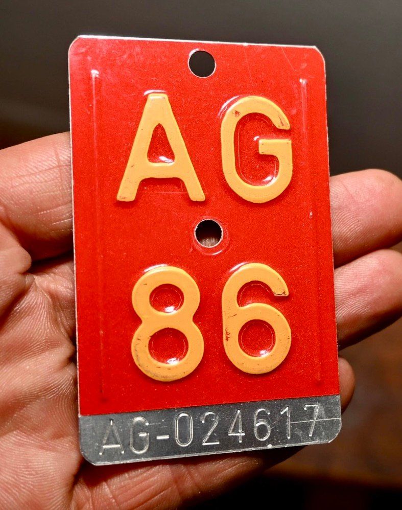 Insegne: Velonummer AG 86 - Aargau 024617 – Usato da Pfaffhausen venduto da mono_rec 1