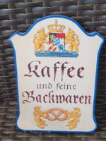 Vintage 90er Jahre Holzschild Kaffee/Backwaren