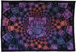 Wandtuch Ganesh Om aus Baumwolle als Decke Vorhang Deko