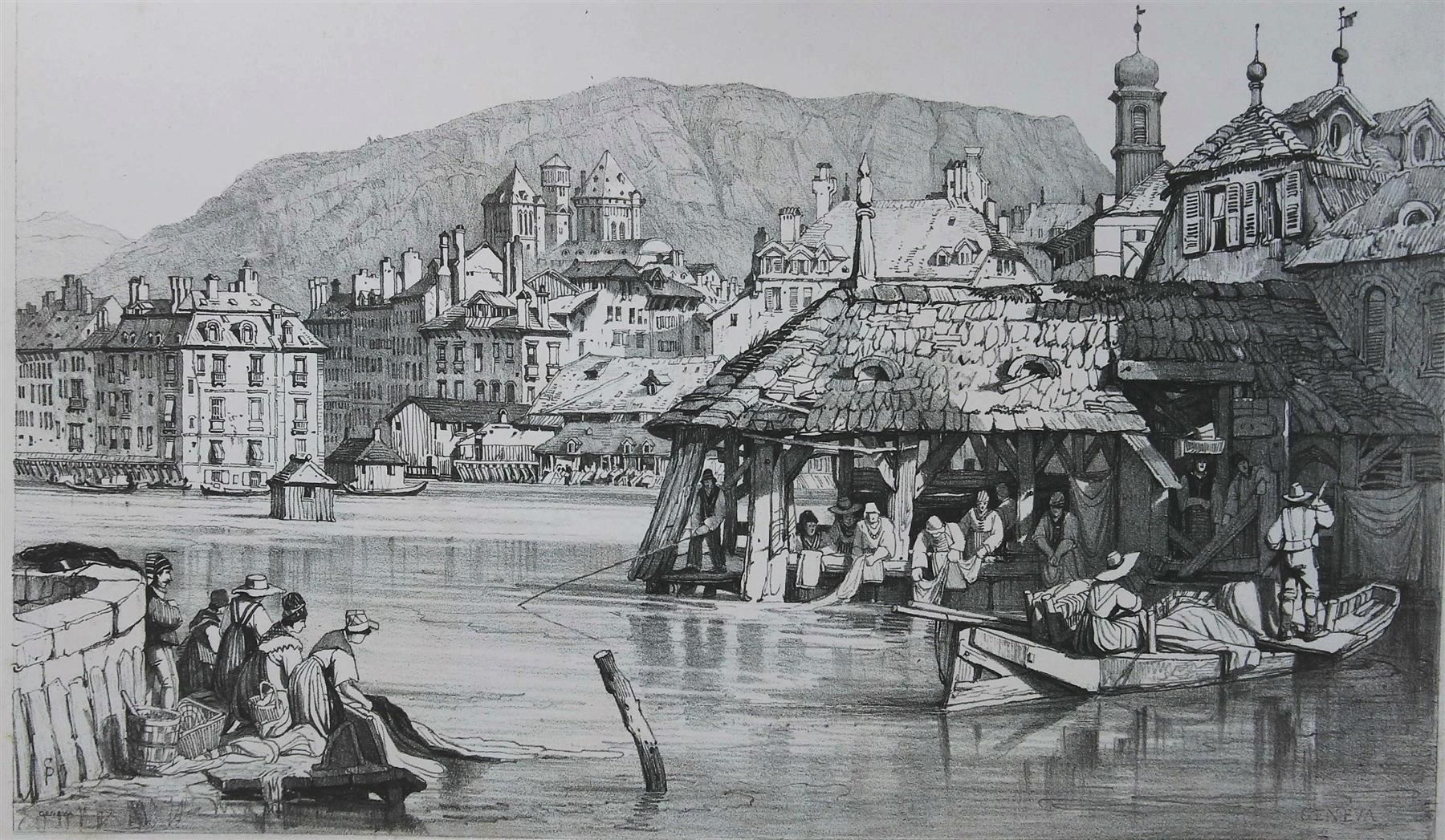 Incisioni: Genève Lithographie von Prout – Usato da Rafz venduto da Helvet32 1