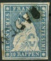 MA316) Strubel 10Rp. Vollrandig mit Balken BADEN, Kt. Lp